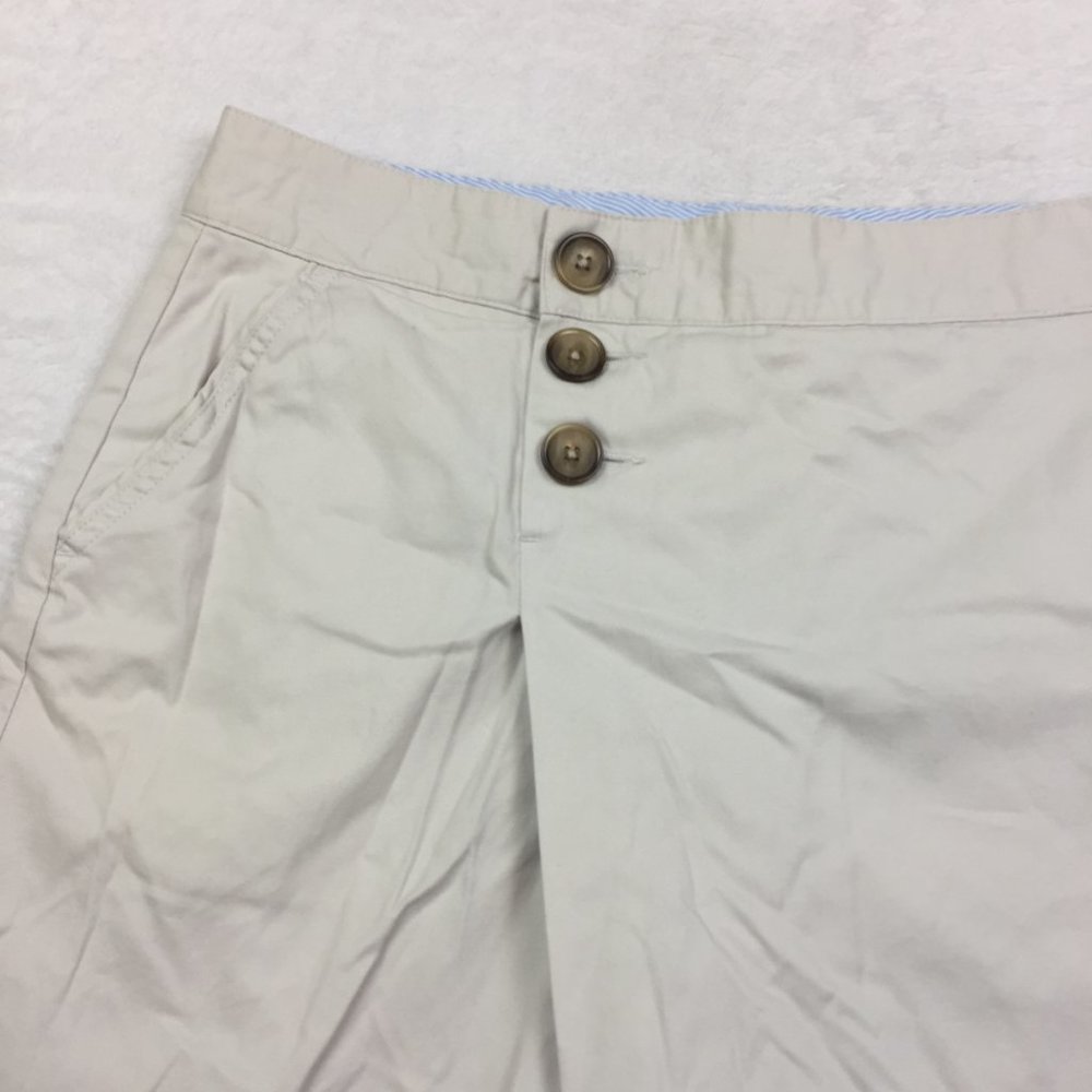 Land's End Chino Skort Skirt Size 14P Womans Petite Beige KHAKI Buttons Pockets - Picture 11 of 14